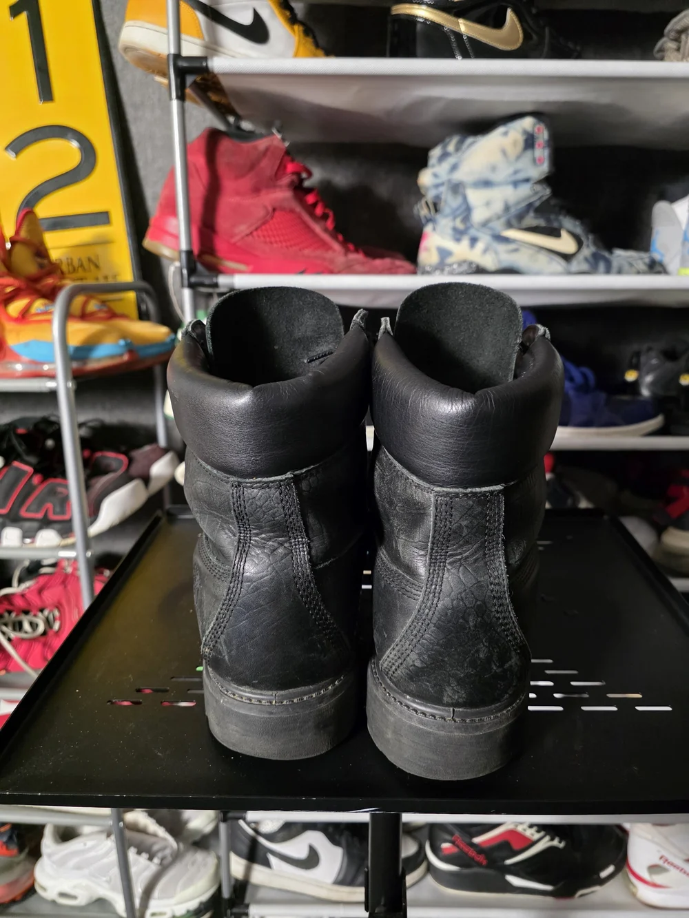 🔥 Timberland Men’s Size 10 Croc Embossed Black Leather Rugged Work Boots